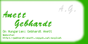 anett gebhardt business card